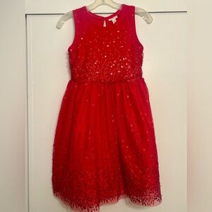 NWOT Cat & Jack Red Sequin Sleeveless Party Dress, Size Girls 10/12